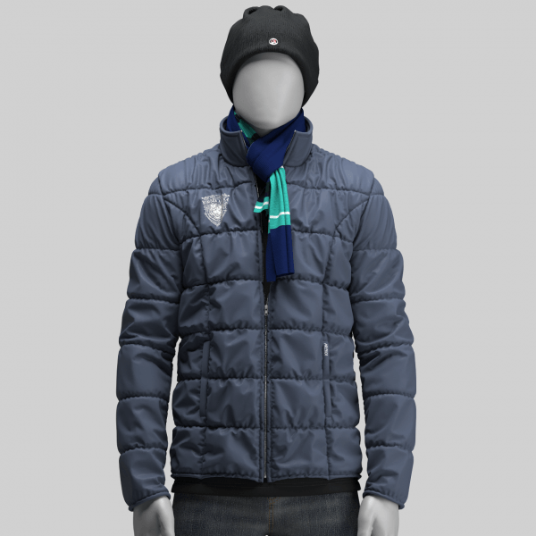 Hat Tshirt Puffer Jacket and Jeans