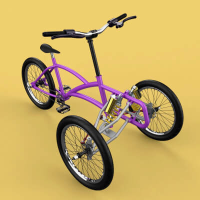 Tilting Bike Trike 3D Model