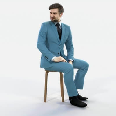 Ingrain 38L Listening Sitting Elegant Man