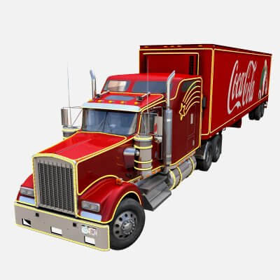 Christmas Coca-Cola Truck 3D Model