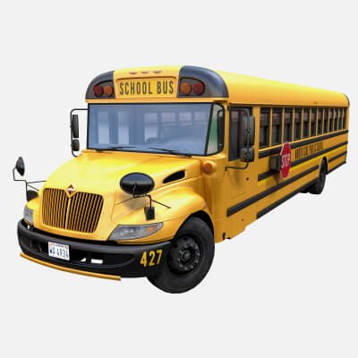 International School Bus 3D Model