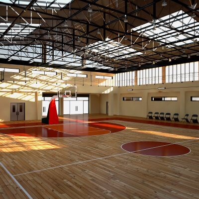 Basket Ball School Gym 3D Model