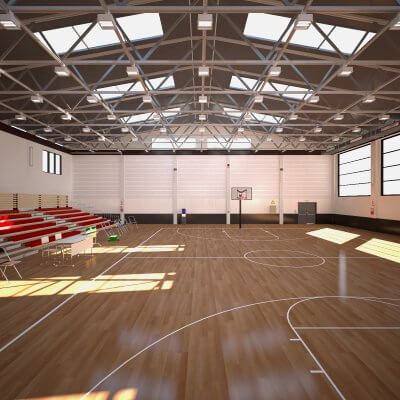 School Gymnasium 3D Model