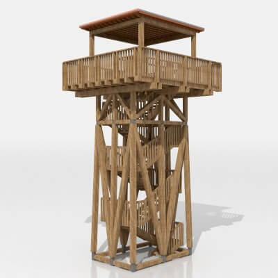 Wood Tower 3D Model