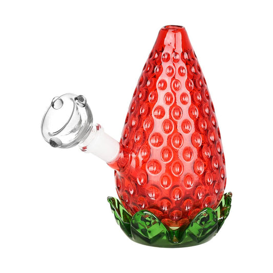 Gift Guru Bong Strawberry Glass Bubbler - 4.25" / 10mm F