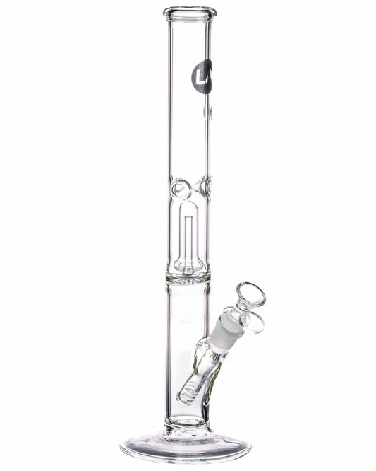 LA Pipes Bong 12" Clear Single UFO Showerhead Perc Straight Tube