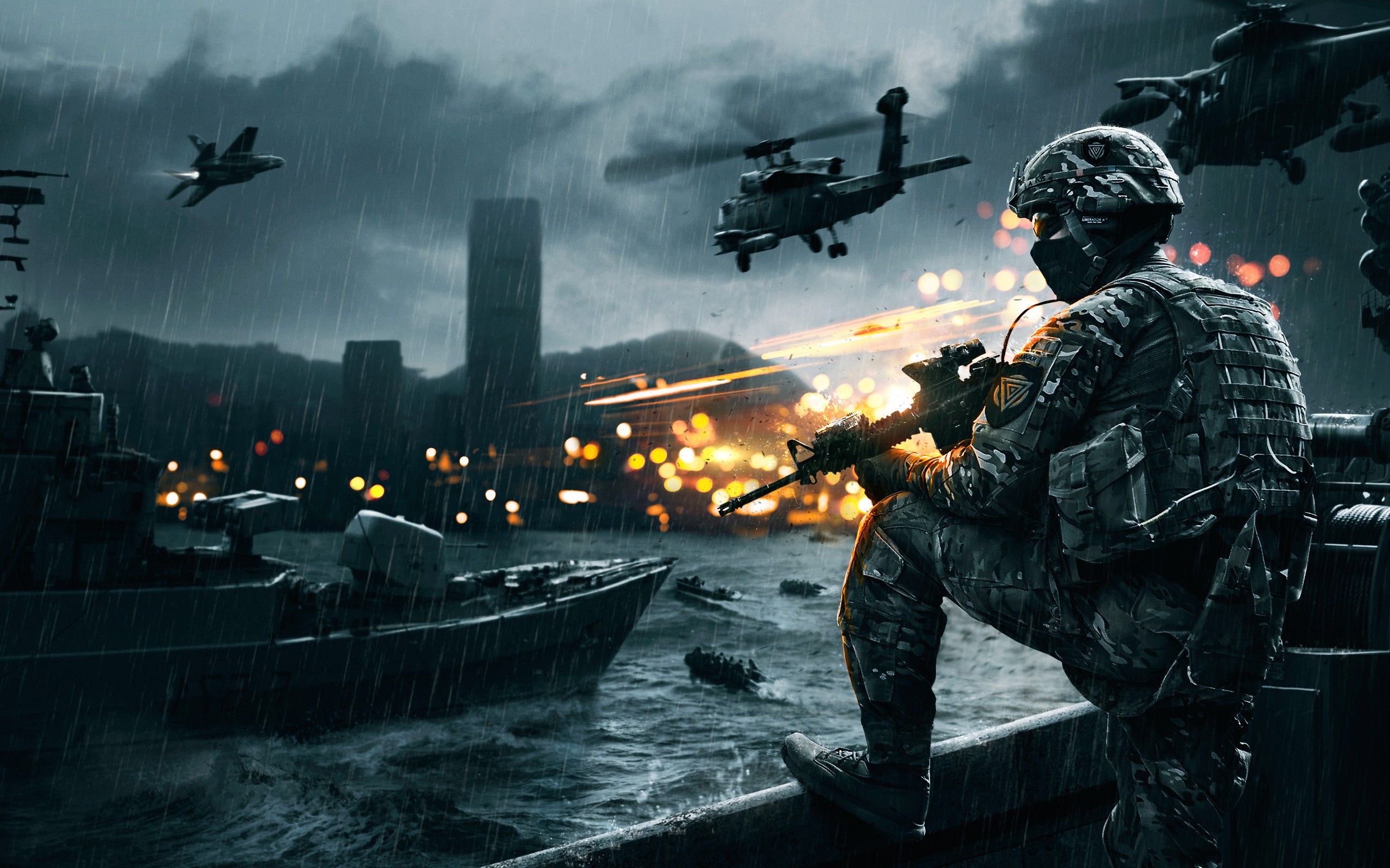 309861 descargar imagen militar, buque de guerra, campo de batalla, helicóptero, soldado, videojuego, battlefield 4: fondos de pantalla y protectores de pantalla gratis