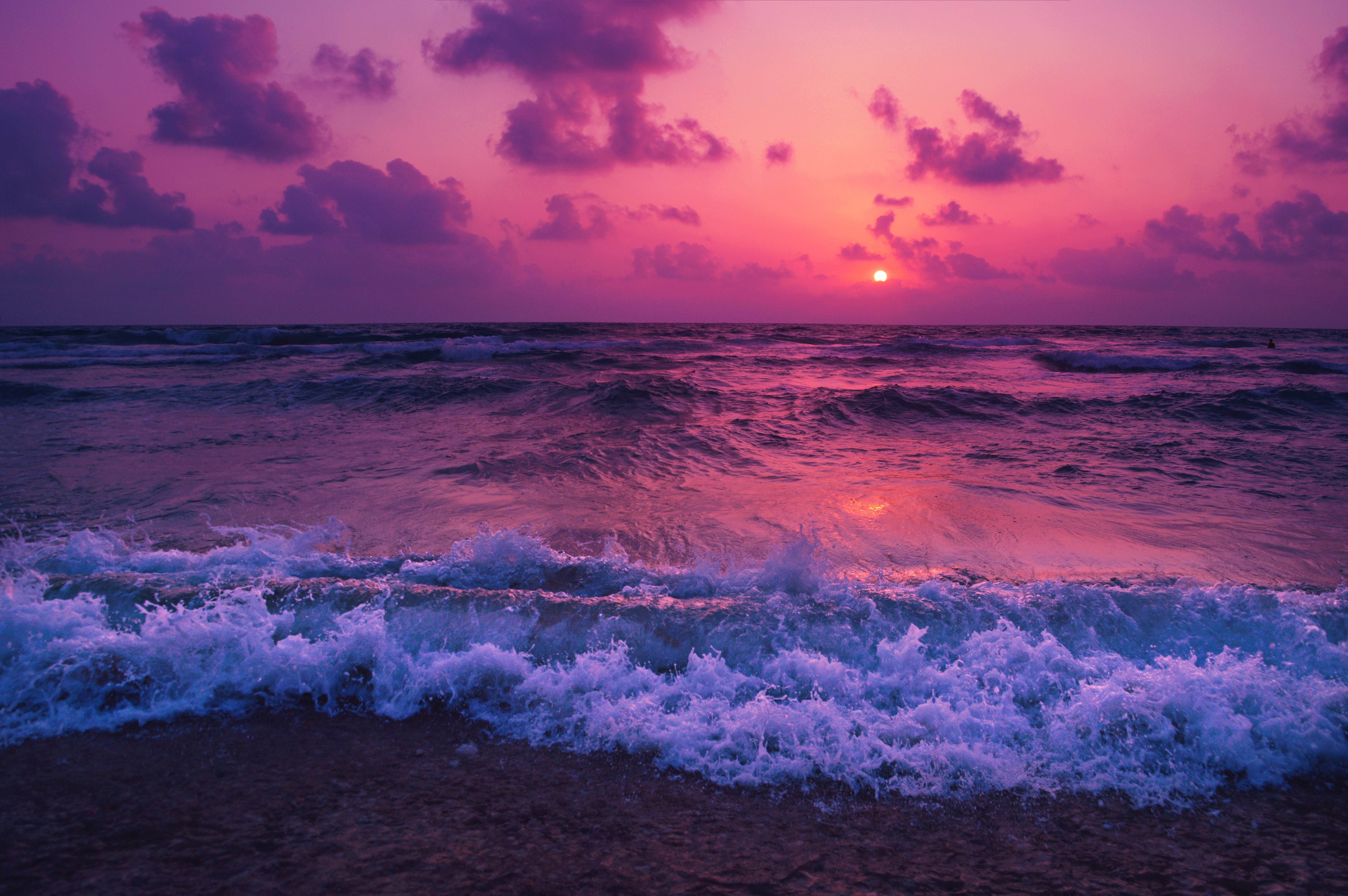 118836 télécharger l'image coucher de soleil, mer, nature, horizon, nuages, mousse, écume, le surf, surfer - fonds d'écran et économiseurs d'écran gratuits