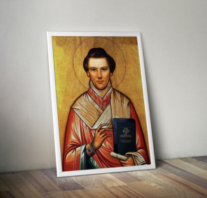 Joseph Smith Rendered in the Style of a Medieval Religious Icon | Kunst-Design von Wally_F