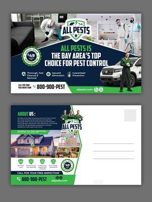 "All Pests " A Pest Control Company needs Postcard Campaign Design