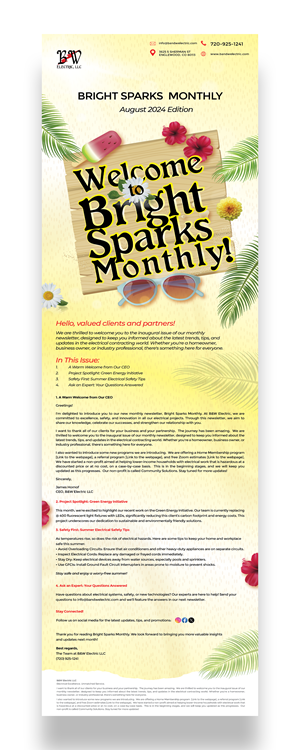 Bright Sparks Monthly Newsletter