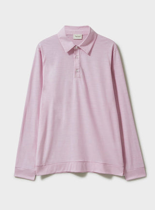 ZQ Merino Wool Jersey Long Sleeve Pink Polo Polo Shirts Neem London 