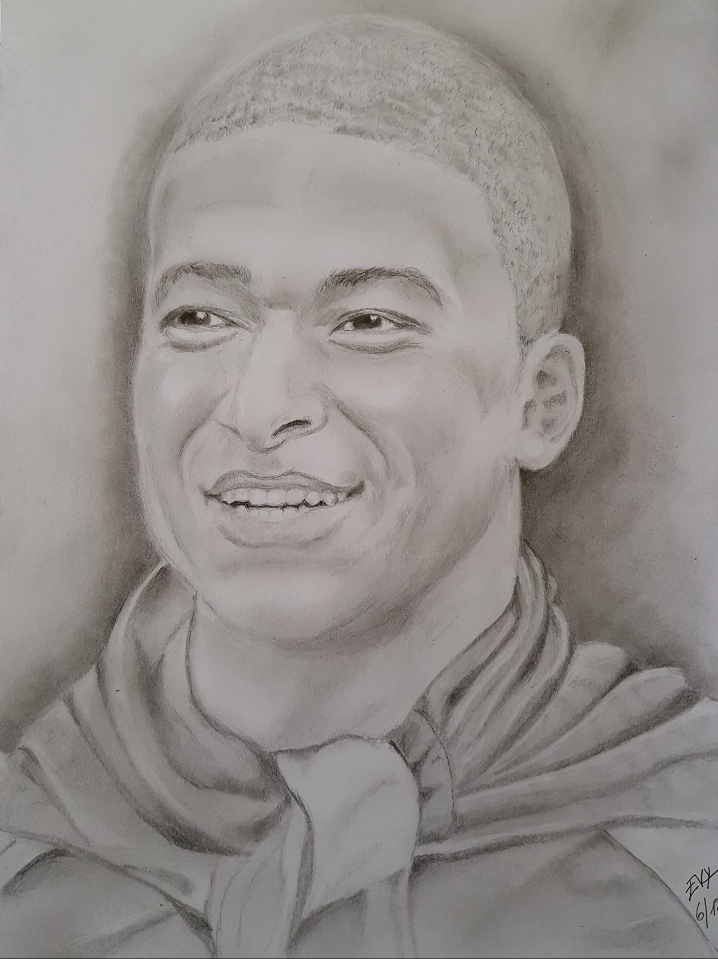 Kilian Mbappe.jpeg, Dessin par Evelyne Belsens | Artmajeur