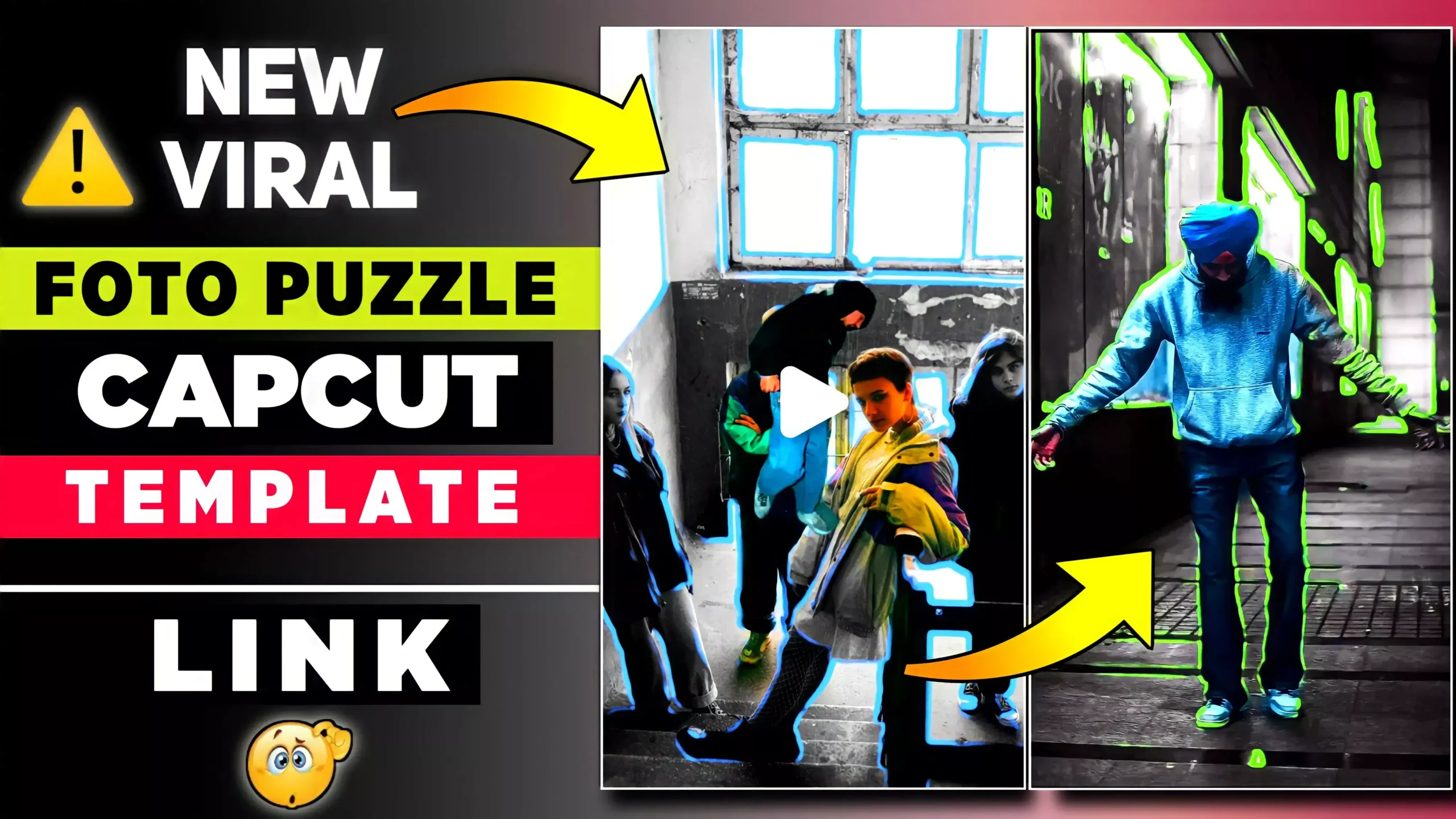 Foto Puzzle x efek capcut template