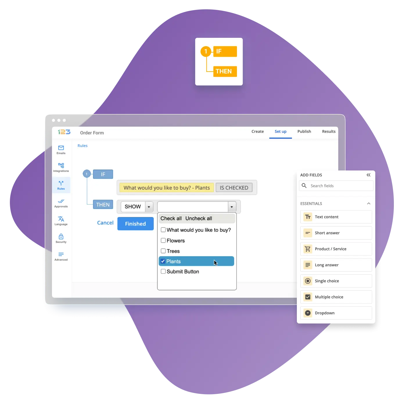 Image showing the 123FormBuilder conditional logic feature