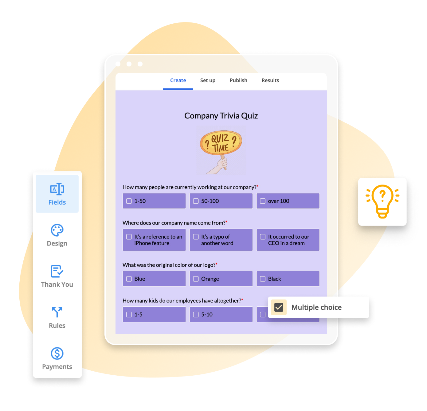 Image showing a 123FormBuilder quiz template