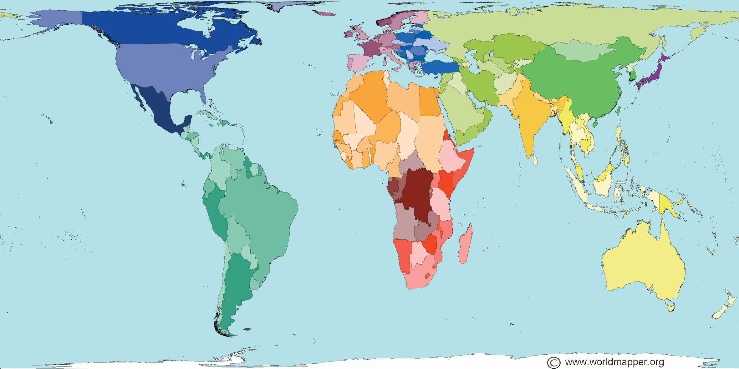 World Map True Size - Tommie Foutch