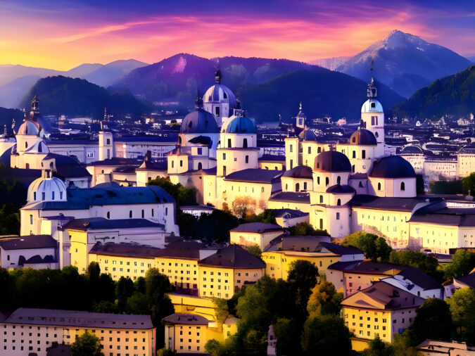 Salzburg - digitales Kunstwerk - AI Bild