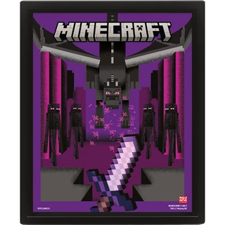 Ender Dragon Duel Minecraft 3D Lenticular Poster