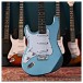 LA Select Left Hand Electric Guitar by Gear4music, Ice Blue Metallic