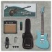 Hartwood Charger Origin Guitar Pack, Lagoon Blue