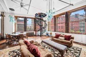 spiral staircase in apartment where Taylor Swift's 1989 album artwork was shot