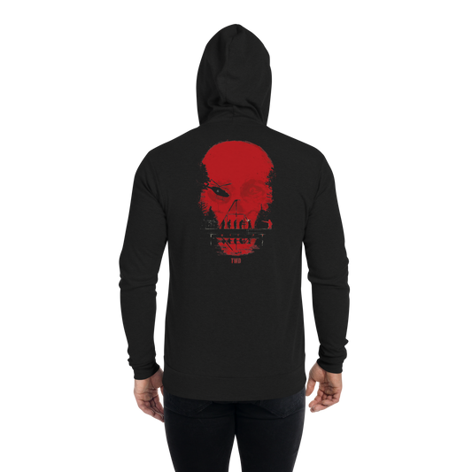 The Walking Dead Skull Zip Up Hoodie-3