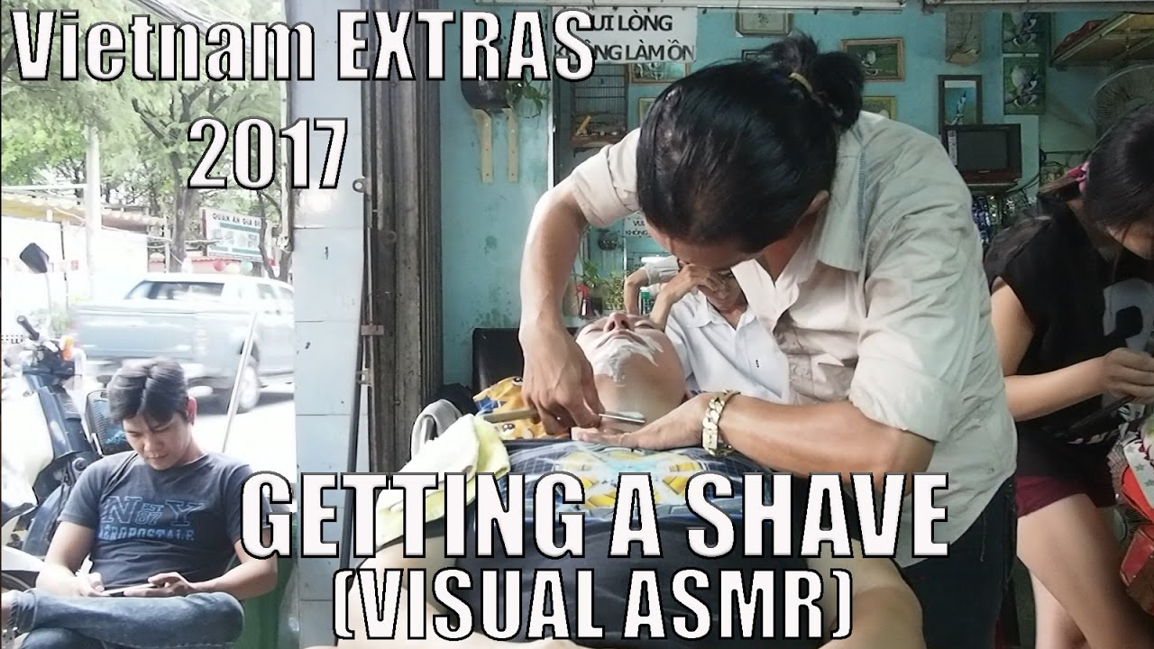 Extended Vietnam Footage 2017 Amazing Complete Face Shave ASMR