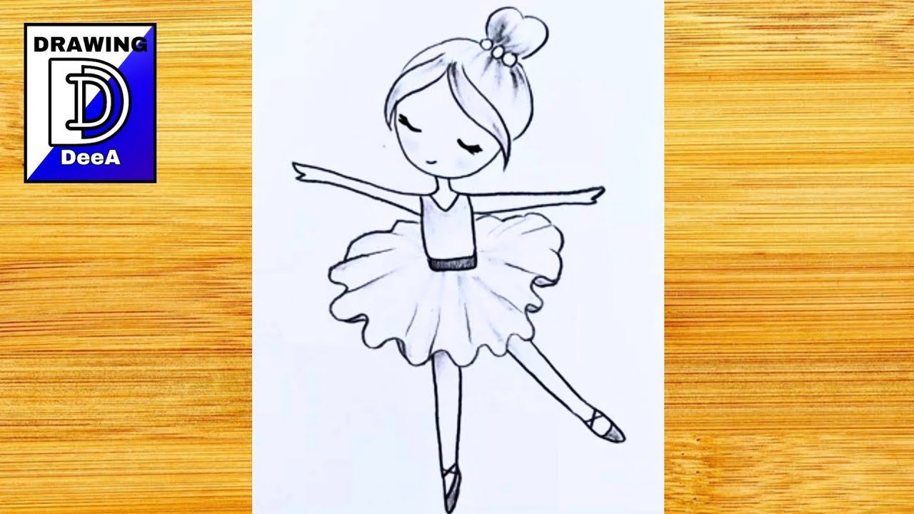 So cute ballerina drawing/ Easy drawings for girls/Dancing girl ...