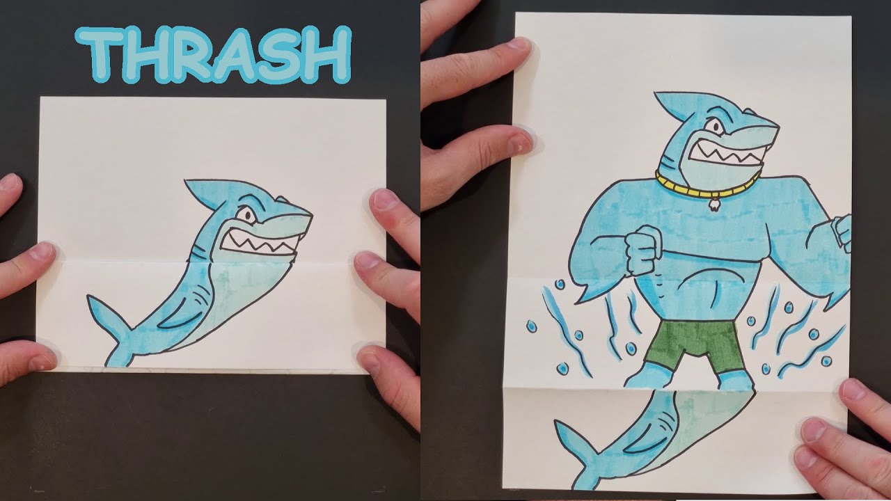 How to draw THRASH from Goo Jit Zu as a Folding surprise - YouTube