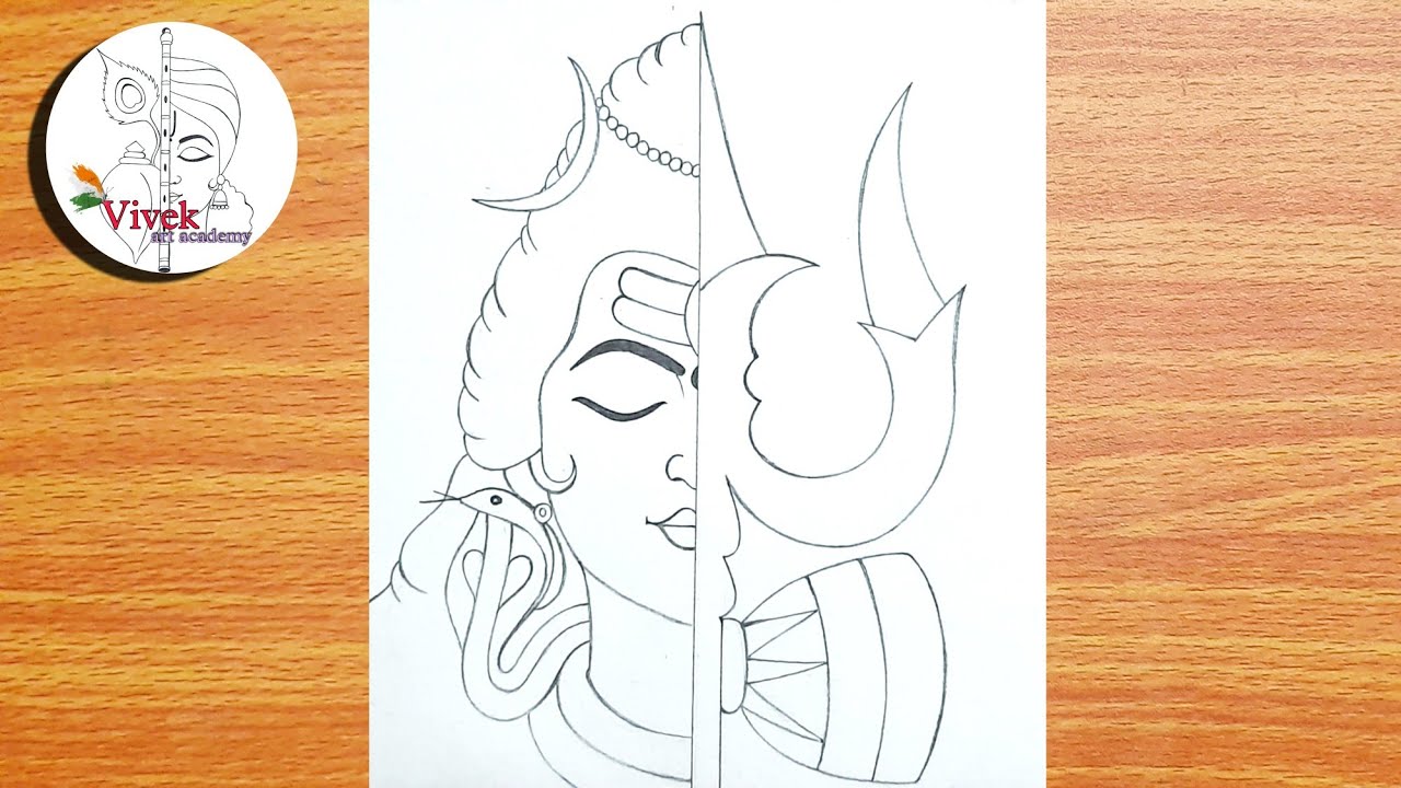 Lord Shiva Drawing | Easy Drawing for Maha Shivaratri | Bholenath ...