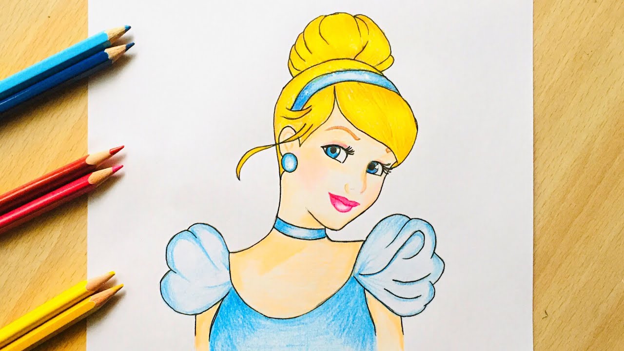 How to Draw Cinderella | Disney Princess Drawing | Easy Step by ...