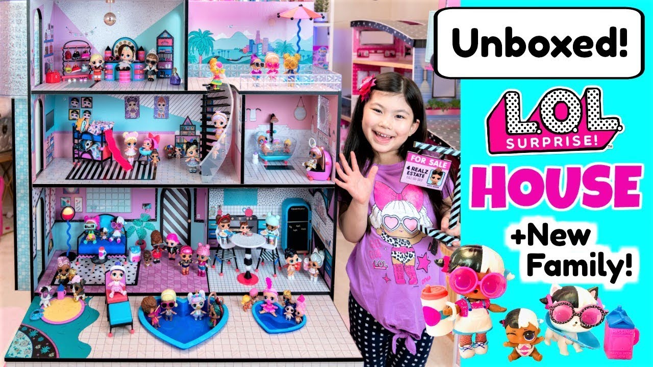 NEW LOL SURPRISE DOLL HOUSE! FULL UNBOXING HOUSE TOUR + NEW FAMILY +LOL ...