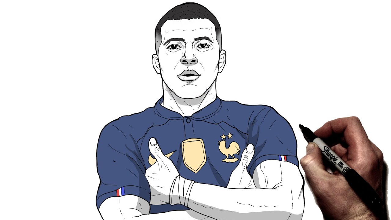 How To Draw Mbappé (Goal Celebration) | Step By Step | Soccer ...