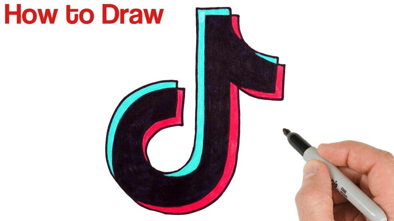 Tik Tok Logo Drawing Easy