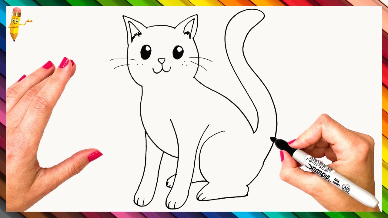 How To Draw A Cat Step By Step  Cat Drawing Easy - YouTube