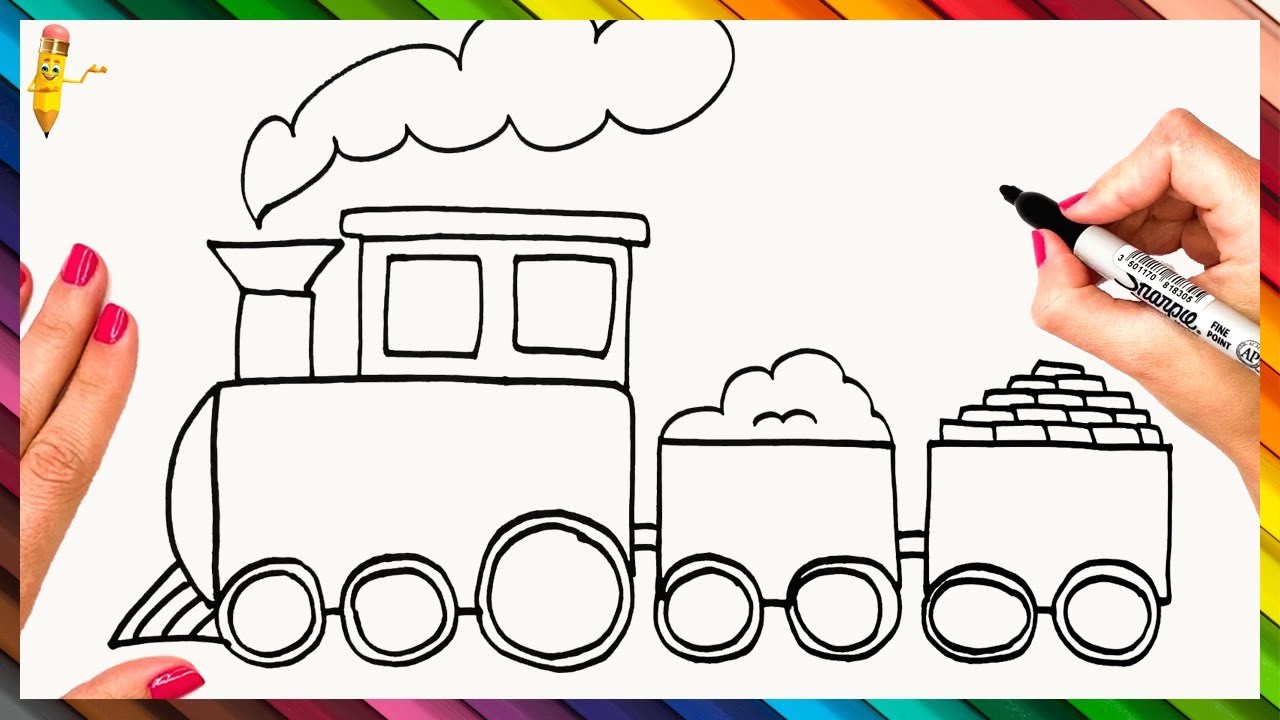 How To Draw A Train Step By Step  Train Drawing Easy - YouTube