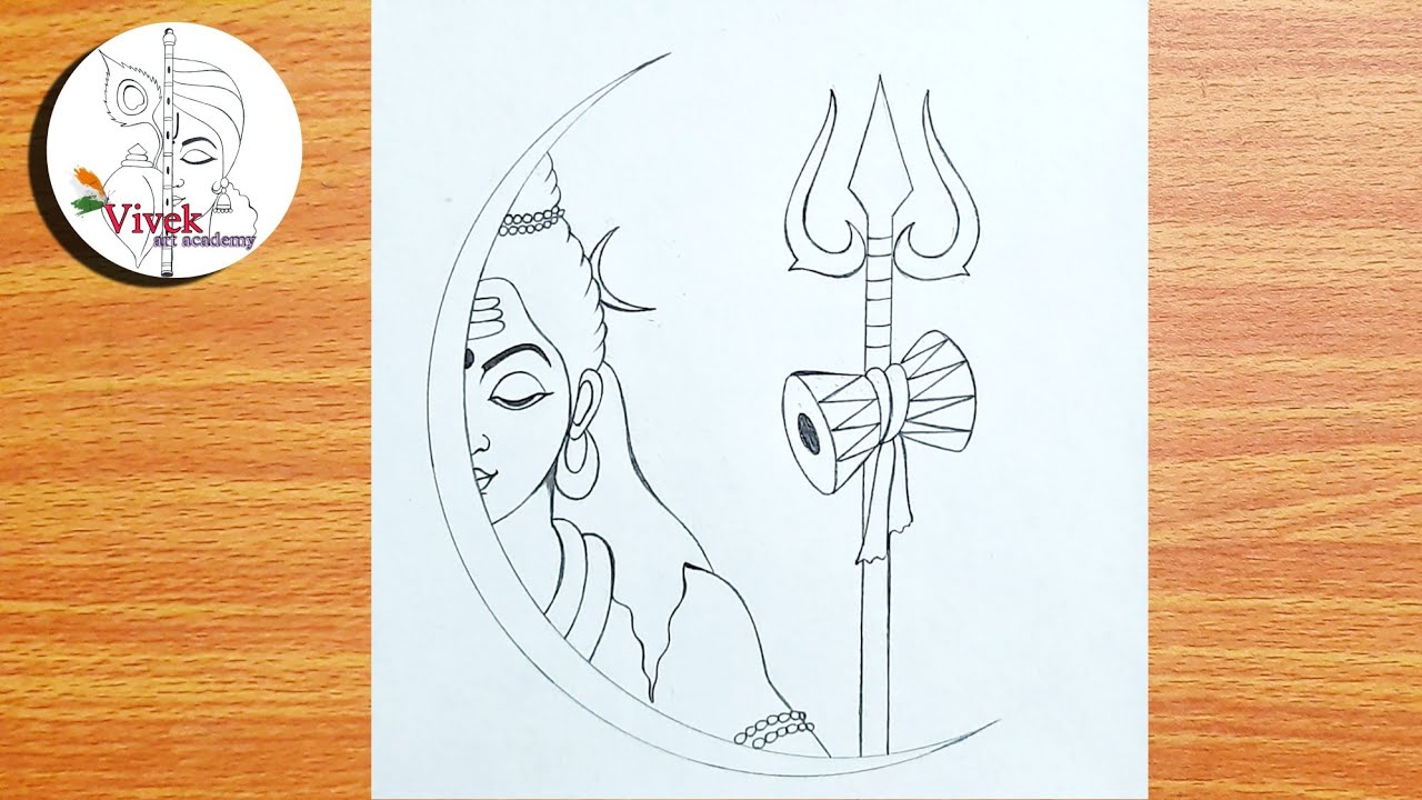 Easy Lord Mahadev Drawing for Beginners | Lord Shiva drawing Step ...