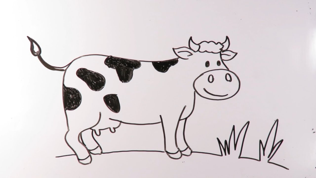 Featured image of post Drawings Of Animals Easy Cow / Easy, step by step cow drawing tutorial.