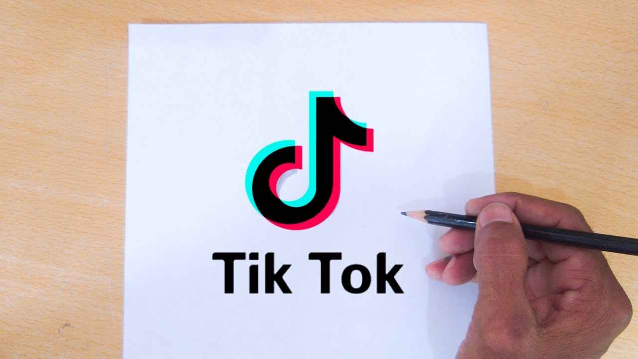 Tik Tok Logo Drawing Easy