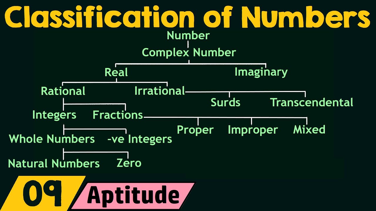 Classification Of Numbers Chart