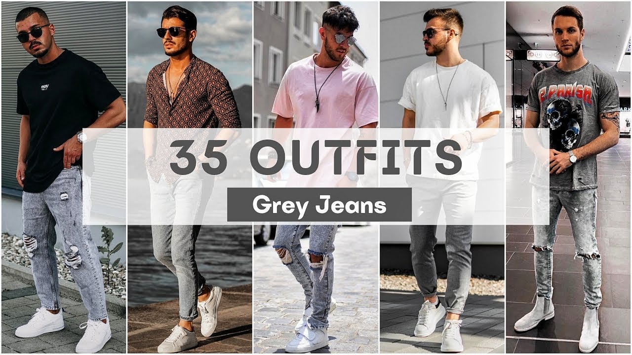 35 Grey Jeans Outfit Ideas For Summer 2022 | Gray Jeans | Men's Fashion  2022 - YouTube