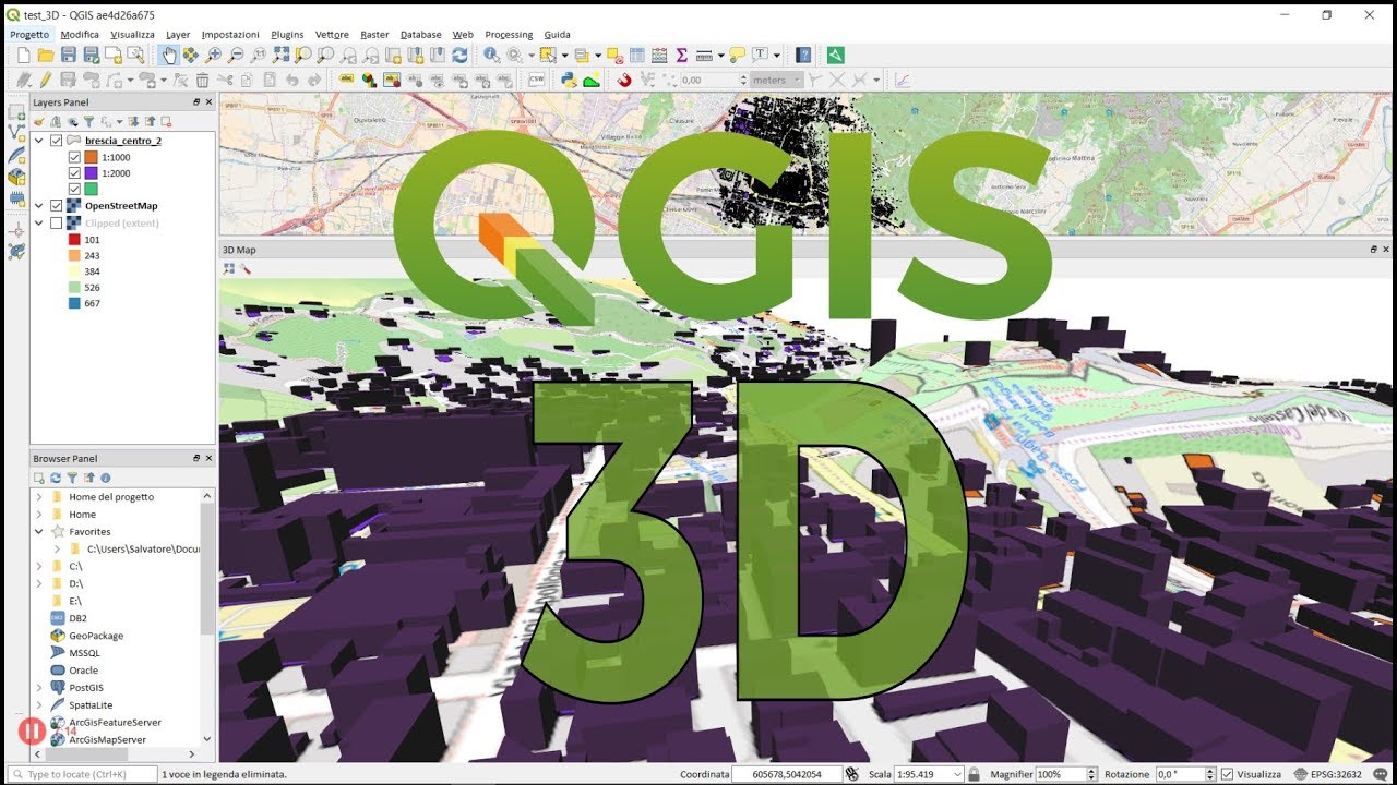 QGIS 2.99 DEV - OSGeo4W 3D - YouTube