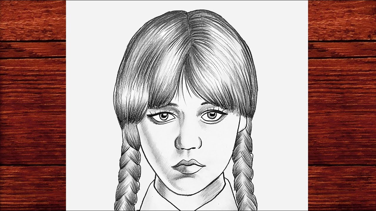 Kolay Wednesday Addams Çizimi - How to draw Wednesday Addams Easy ...