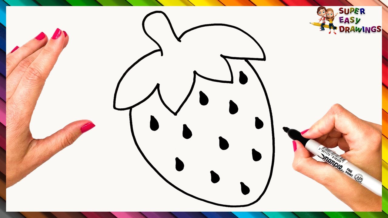 How To Draw A Strawberry Step By Step  Strawberry Drawing Easy ...