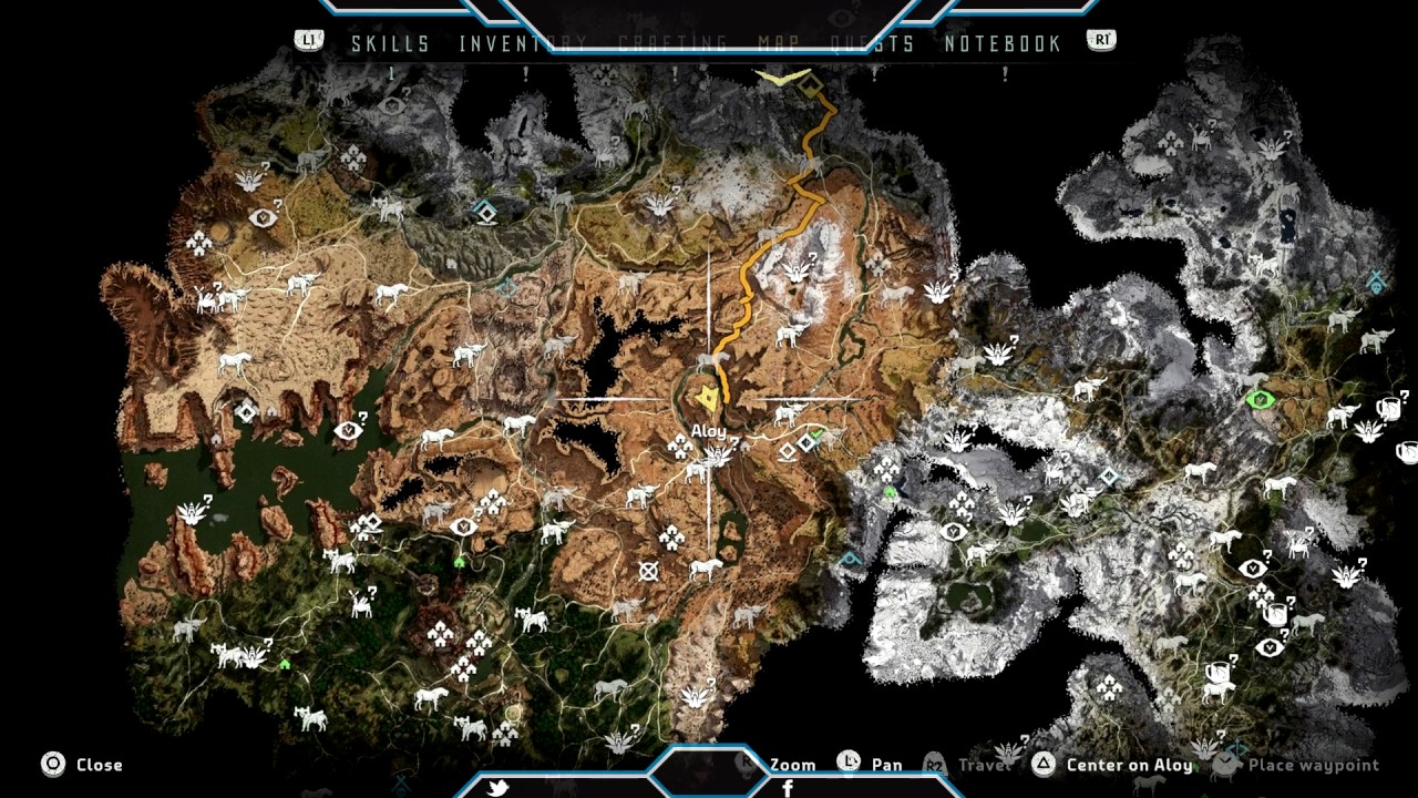 Horizon zero dawn map comparison to actual world map - klopeverything