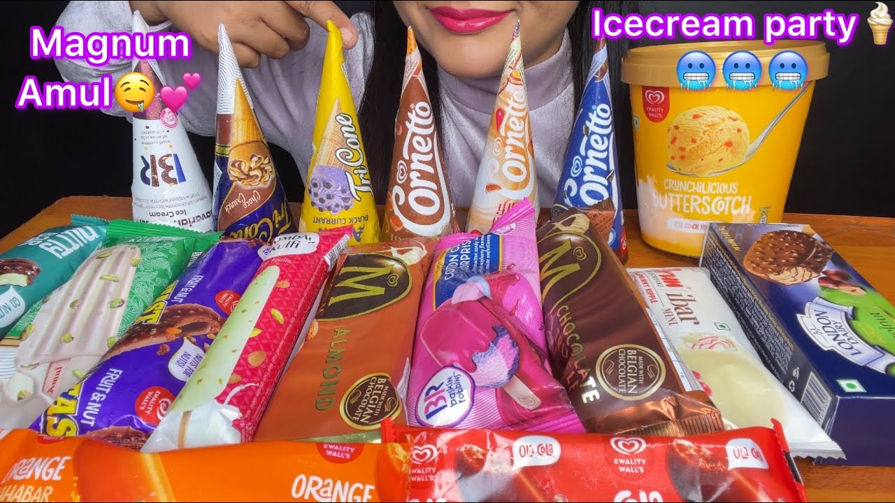 ASMR EATING ICECREAM,AMUL,MAGNUM,KWALITY WALLS,BASKIN ROBBINS,ARUN ...