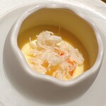 寿司 蒼 - クリームチーズの入ったズワイ蟹の茶碗蒸し