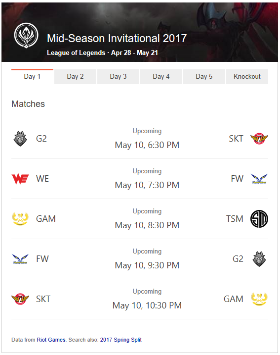 2017 League Mid Season Invitational