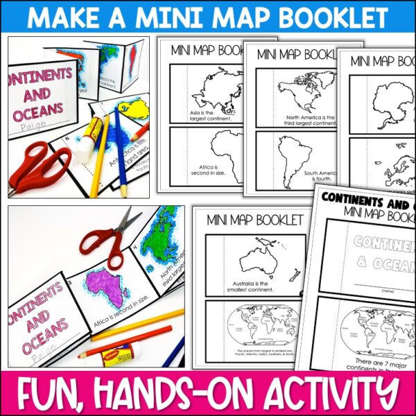 Continents and Oceans Activities | Mini Book and Printable World Map ...